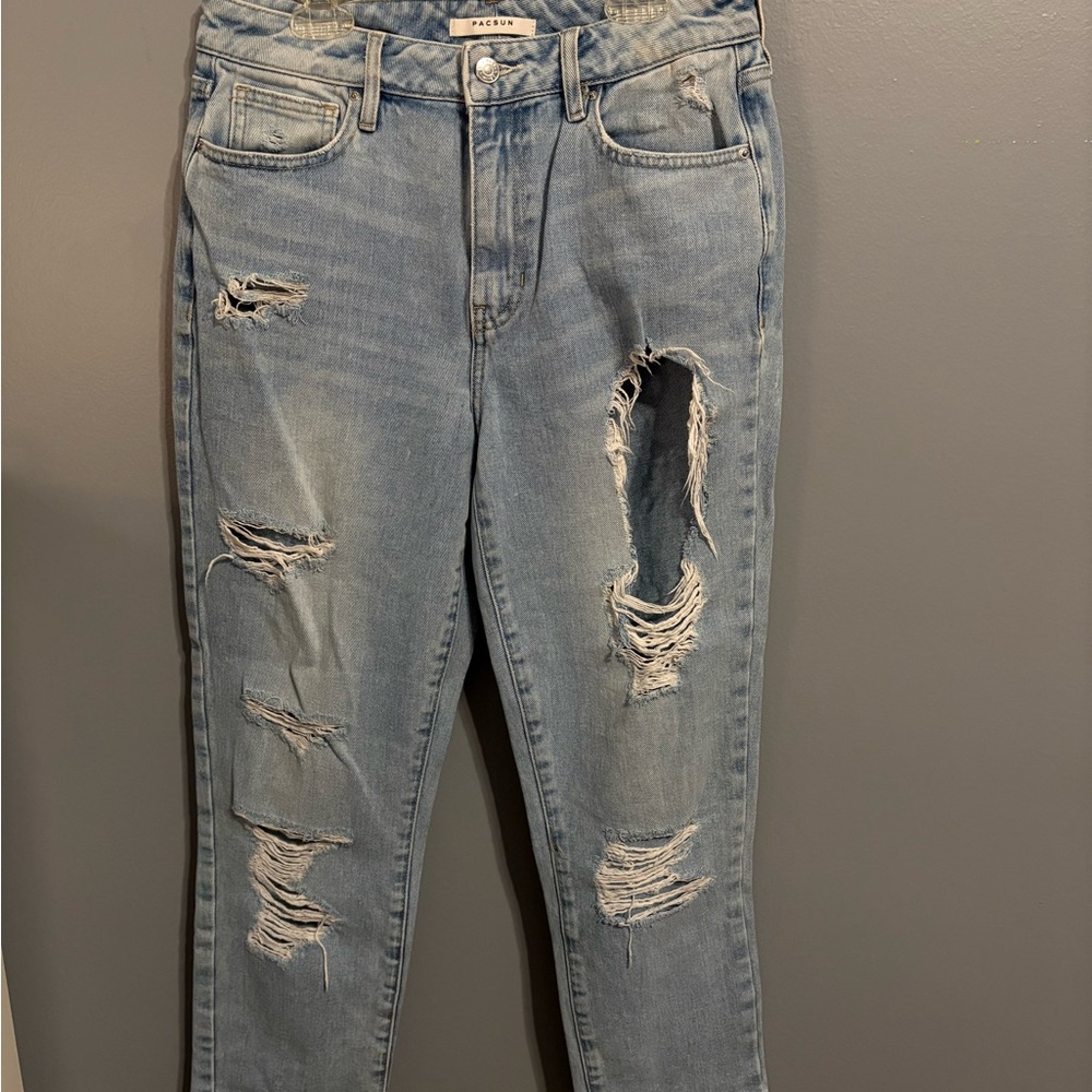 PacSun Ripped Light Blue Skinny Jeans